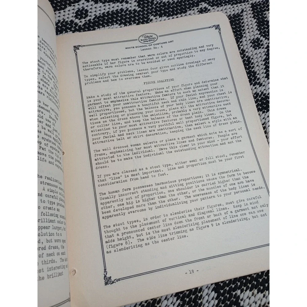 1932  White School Of Costume Art Extension Course Lessons 1-10‎ White Sewing